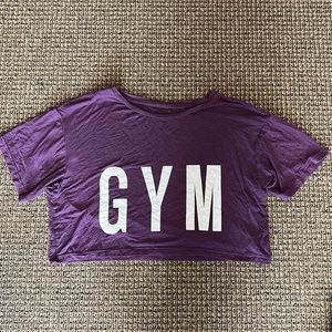 Letter Graphic Crop Sports Tee